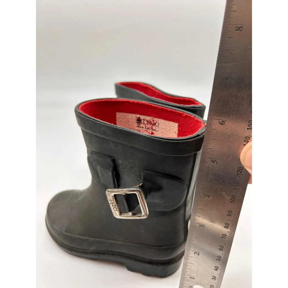 Oaki Black‎ Rubber Buckle Rain Boots Kids Size 4 Toddler Child Waterproof